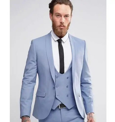 Vyriški kostiumai vestuvėms 3 dalių (striukė + kelnės + liemenė) naujausio dizaino Terno Masculino jaunikio pagal užsakymą pagamintas mados švarkas