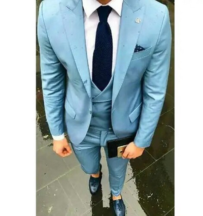 Vyriški kostiumai vestuvėms 3 dalių (striukė + kelnės + liemenė) naujausio dizaino Terno Masculino jaunikio pagal užsakymą pagamintas mados švarkas