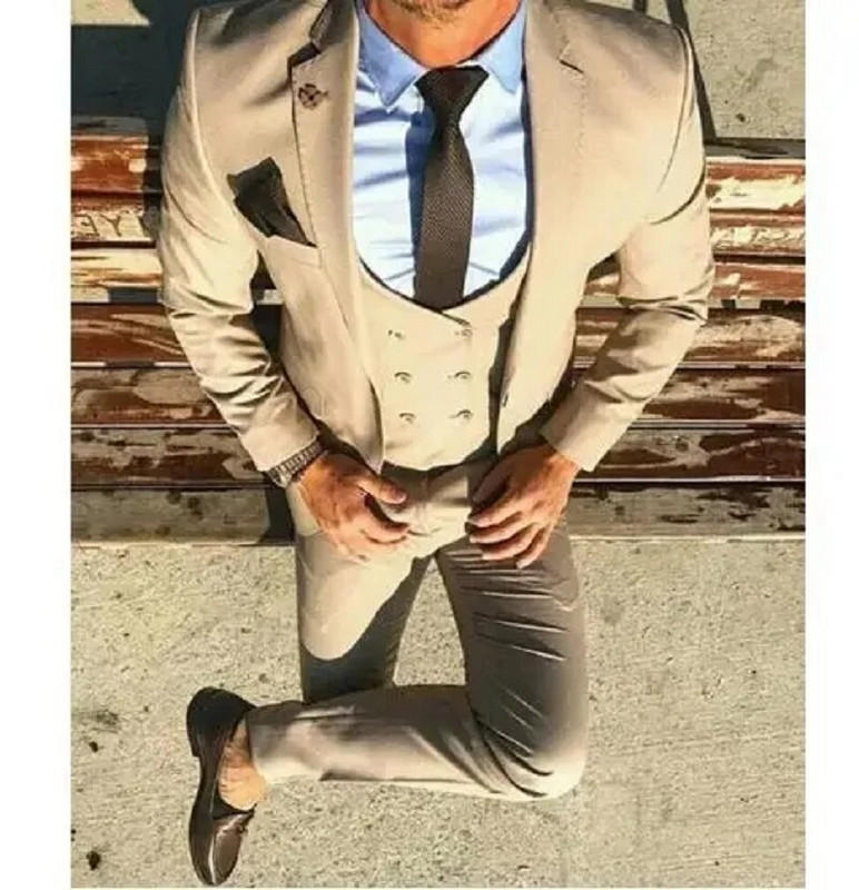 Vyriški kostiumai vestuvėms 3 dalių (striukė + kelnės + liemenė) naujausio dizaino Terno Masculino jaunikio pagal užsakymą pagamintas mados švarkas