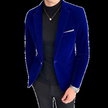 5XL Νέο φθινοπωρινό βελούδινο νυφικό παλτό ανδρικό σακάκι σακάκι μόδας casual κοστούμι τζάκετ Stage Ανδρικά επαγγελματικά σακάκια κοστούμι Homme