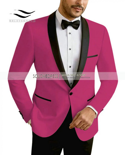 Beežid/valged/šampanjad meesteülikonnad, 2-osalised vaba aja veetmise V-kaelusega sall, revääriga Peiumeeste smokingid, meeste ülikonnad pulmadeks (jakk+püksid)