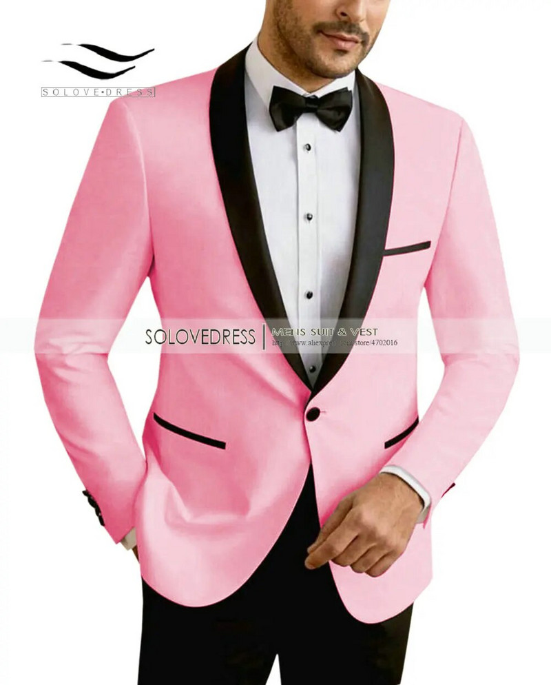 Beežid/valged/šampanjad meesteülikonnad, 2-osalised vaba aja veetmise V-kaelusega sall, revääriga Peiumeeste smokingid, meeste ülikonnad pulmadeks (jakk+püksid)