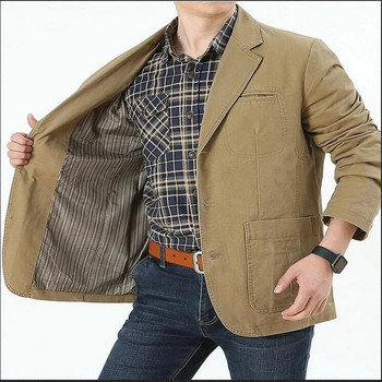Ανδρικό επαγγελματικό κοστούμι Blazer Loose Jacket Cotton Denim Bomber Military Jackets Ανδρικά outwear Asia Size M-4XL