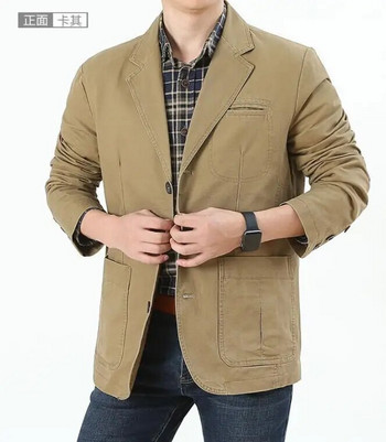 Ανδρικό επαγγελματικό κοστούμι Blazer Loose Jacket Cotton Denim Bomber Military Jackets Ανδρικά outwear Asia Size M-4XL