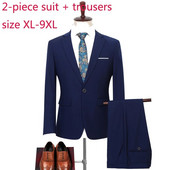 Nauji vyriški vestuviniai kostiumai, vienaeiliai tiesūs formalūs balti vyriški 2 dalių kostiumai + kelnės didelio dydžio XL2XL3XL4XL5XL6XL7XL8XL9XL