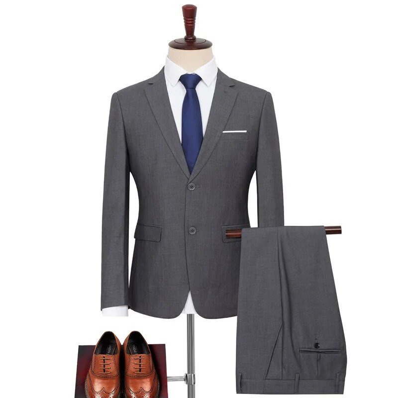 Nauji vyriški vestuviniai kostiumai, vienaeiliai tiesūs formalūs balti vyriški 2 dalių kostiumai + kelnės didelio dydžio XL2XL3XL4XL5XL6XL7XL8XL9XL