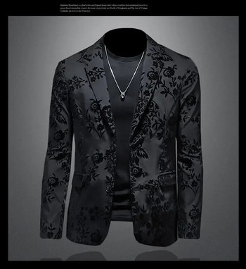 2023 Есен Мъжки блейзър с копчета Бизнес костюм Яке Мъжко прилепнало официално облекло Горно облекло Мъжки костюм за младоженеца Палто Горнища B185