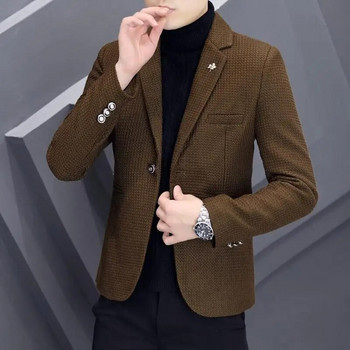 Υψηλής ποιότητας μπουφάν για άνδρες Χειμερινή μόδα Όμορφο χοντρό μάλλινο κοστούμι για άνδρες Trend Slim-fit Χοντρό μάλλινο κοστούμι για άνδρες Casual