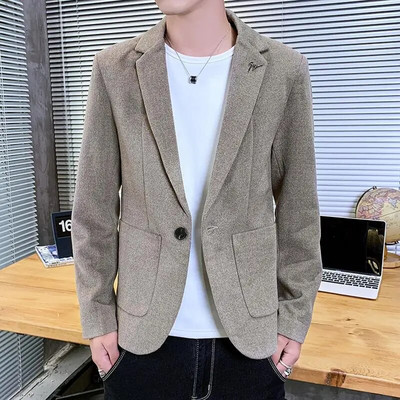 Υψηλής ποιότητας μπουφάν για άνδρες Χειμερινή μόδα Όμορφο χοντρό μάλλινο κοστούμι για άνδρες Trend Slim-fit Χοντρό μάλλινο κοστούμι για άνδρες Casual