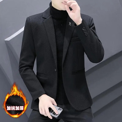 Υψηλής ποιότητας μπουφάν για άνδρες Χειμερινή μόδα Όμορφο χοντρό μάλλινο κοστούμι για άνδρες Trend Slim-fit Χοντρό μάλλινο κοστούμι για άνδρες Casual