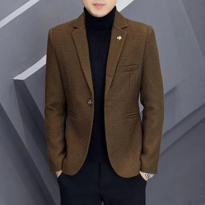 Υψηλής ποιότητας μπουφάν για άνδρες Χειμερινή μόδα Όμορφο χοντρό μάλλινο κοστούμι για άνδρες Trend Slim-fit Χοντρό μάλλινο κοστούμι για άνδρες Casual