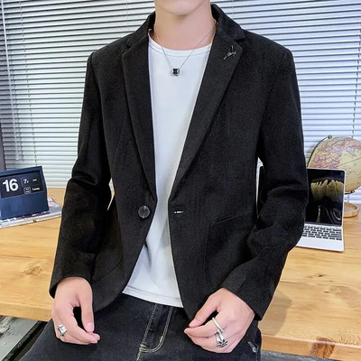 Υψηλής ποιότητας μπουφάν για άνδρες Χειμερινή μόδα Όμορφο χοντρό μάλλινο κοστούμι για άνδρες Trend Slim-fit Χοντρό μάλλινο κοστούμι για άνδρες Casual