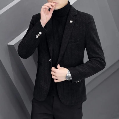 Υψηλής ποιότητας μπουφάν για άνδρες Χειμερινή μόδα Όμορφο χοντρό μάλλινο κοστούμι για άνδρες Trend Slim-fit Χοντρό μάλλινο κοστούμι για άνδρες Casual