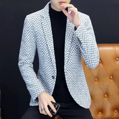 Υψηλής ποιότητας μπουφάν για άνδρες Χειμερινή μόδα Όμορφο χοντρό μάλλινο κοστούμι για άνδρες Trend Slim-fit Χοντρό μάλλινο κοστούμι για άνδρες Casual