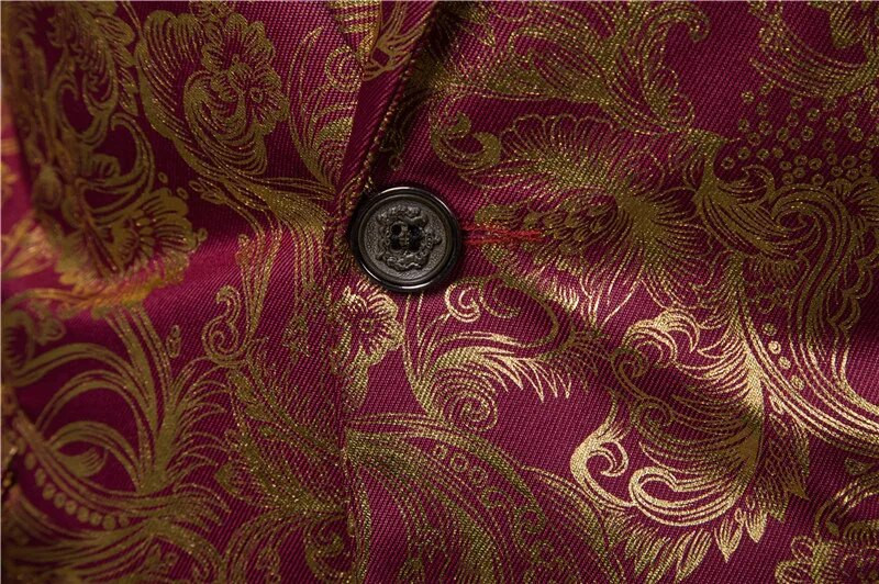 Ikdienas žaketes uzvalks ballīšu uzvalks Augstākās klases modes luksusa vīriešu zelta ziedu bleizeri biznesa ikdienas uzvalks