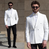 Fashion White Men Tuxedo Shawl Lapel Slim Fit Δείπνο χορού γάμου Λευκό σμόκιν για άνδρες 2 τεμάχια