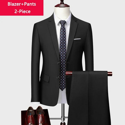 ( Striukė + liemenė + kelnės ) Boutique Prekės ženklo Jaunikis Vestuvinė suknelė Scena Vienspalvė Vyriškas oficialus Kostiumas Vyriškas laisvalaikio biuro kostiumas