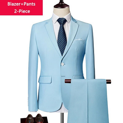 ( Striukė + liemenė + kelnės ) Boutique Prekės ženklo Jaunikis Vestuvinė suknelė Scena Vienspalvė Vyriškas oficialus Kostiumas Vyriškas laisvalaikio biuro kostiumas