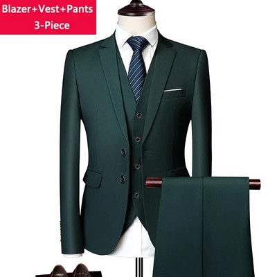 ( Striukė + liemenė + kelnės ) Boutique Prekės ženklo Jaunikis Vestuvinė suknelė Scena Vienspalvė Vyriškas oficialus Kostiumas Vyriškas laisvalaikio biuro kostiumas
