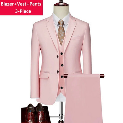 ( Striukė + liemenė + kelnės ) Boutique Prekės ženklo Jaunikis Vestuvinė suknelė Scena Vienspalvė Vyriškas oficialus Kostiumas Vyriškas laisvalaikio biuro kostiumas