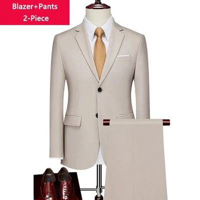 ( Striukė + liemenė + kelnės ) Boutique Prekės ženklo Jaunikis Vestuvinė suknelė Scena Vienspalvė Vyriškas oficialus Kostiumas Vyriškas laisvalaikio biuro kostiumas