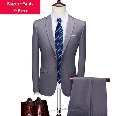 ( Striukė + liemenė + kelnės ) Boutique Prekės ženklo Jaunikis Vestuvinė suknelė Scena Vienspalvė Vyriškas oficialus Kostiumas Vyriškas laisvalaikio biuro kostiumas
