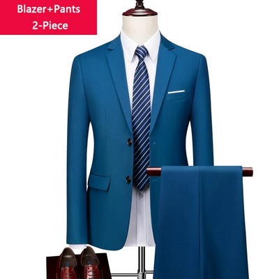( Striukė + liemenė + kelnės ) Boutique Prekės ženklo Jaunikis Vestuvinė suknelė Scena Vienspalvė Vyriškas oficialus Kostiumas Vyriškas laisvalaikio biuro kostiumas