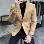 Δερμάτινο μπουφάν 4XL Deerskin Blazer Ανδρικό κοστούμι Casual Slim Blazer Hombre Δερμάτινο μπουφάν ανδρικό Terno Masculino Ανδρικά ρούχα 6 Χρώμα