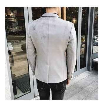 Υψηλής ποιότητας Μπλέιζερ Ανδρικό τζέντλεμαν χοντρό βρετανικού στιλ Απλό επαγγελματικό Κομψό Μόδα Casual Work Party Slim Fit Jacket