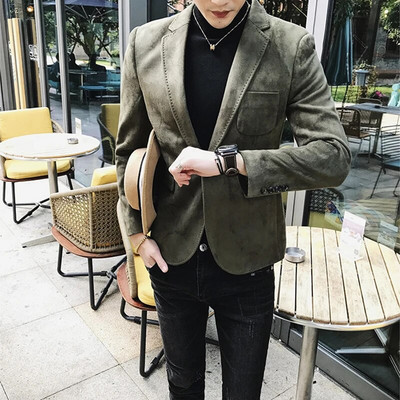 Kvaliteetne meeste bleiser, paksendatud briti stiilis härrasmees, lihtne äri, elegantne mood vabaaja tööpeo jaoks Slim Fit jakk