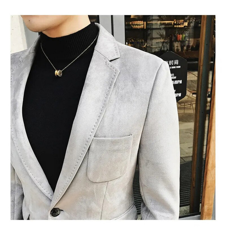 Kvaliteetne meeste bleiser, paksendatud briti stiilis härrasmees, lihtne äri, elegantne mood vabaaja tööpeo jaoks Slim Fit jakk