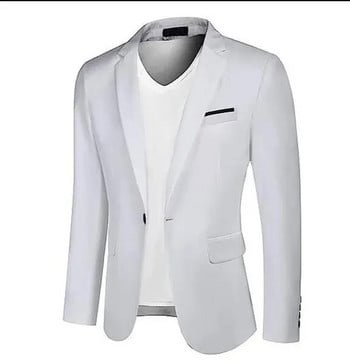 Мъжки тънък офис блейзър яке Моден плътен мъжки костюм яке сватбена рокля палто ежедневен бизнес мъжки костюм палто