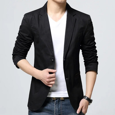 Pamučni kaput Muški ležerni sakoi Jesen Proljeće Modni uski sako Poslovni sako Muška odjeća terno masculino M-5XL MY519