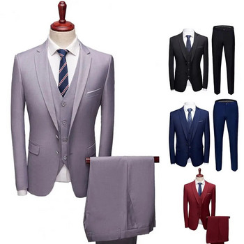 Fabulous επαγγελματικό κοστούμι με τσέπες σετ κοστούμι μακρυμάνικο λεπτή εφαρμογή Επίσημο κοστούμι ξεχωριστή εφαρμογή