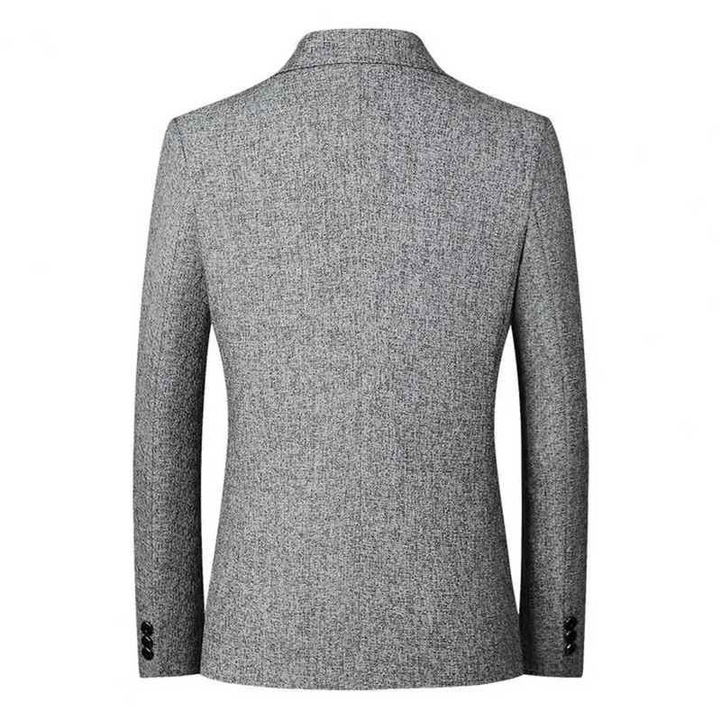 Ανδρικό μπλέιζερ μονόχρωμο μονόχρωμο φθινοπωρινό χειμωνιάτικο παλτό κοστούμι με δύο κουμπιά για γάμο