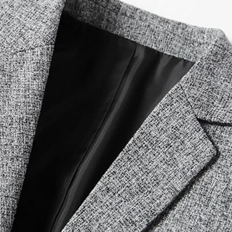 Ανδρικό μπλέιζερ μονόχρωμο μονόχρωμο φθινοπωρινό χειμωνιάτικο παλτό κοστούμι με δύο κουμπιά για γάμο