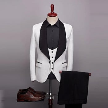 (Σακάκι Παντελόνι Γιλέκο) Νέο Ανδρικό Casual Business Tuxedo Νυφικά Φορέματα λουλουδιών Μπλέιζερ/Ανδρικό Κοστούμι με στάμπα 3 τεμ.