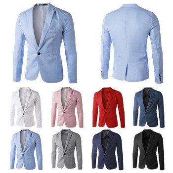 Ανδρικό κοστούμι ανδρικό μπλέιζερ επαγγελματικό μπουφάν Μπλούζες Φθινοπωρινή μόδα Επίσημο παλτό Κομψό μονόχρωμο Casual Slim Fit One Button