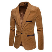New Fashion Ανδρικό κοτλέ τζάκετ Leisure Slim Suit υψηλής ποιότητας Casual Man Blazers Ανδρικό παλτό με μονό κουμπί X02