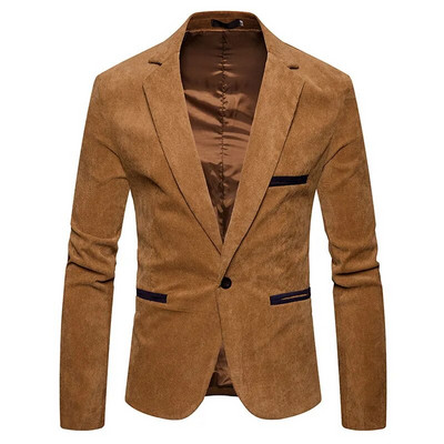 New Fashion Ανδρικό κοτλέ τζάκετ Leisure Slim Suit υψηλής ποιότητας Casual Man Blazers Ανδρικό παλτό με μονό κουμπί X02