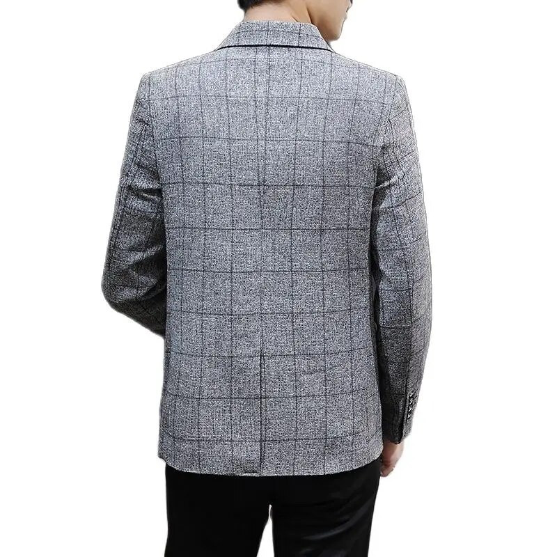 Valge valge meeste ruuduline ülikond jakk Kevadine ja sügisene uus Terno Masculino Business Casual Blazer Homme Fashion õhuke mantel