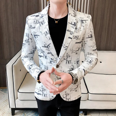 Ανδρικό Blazer Slim Fit Νέα Επαγγελματική Μόδα Επίσημα Ενδύματα Casual Trendy Streetwear Υψηλής ποιότητας Ανδρικά ρούχα με στάμπα μπουφάν