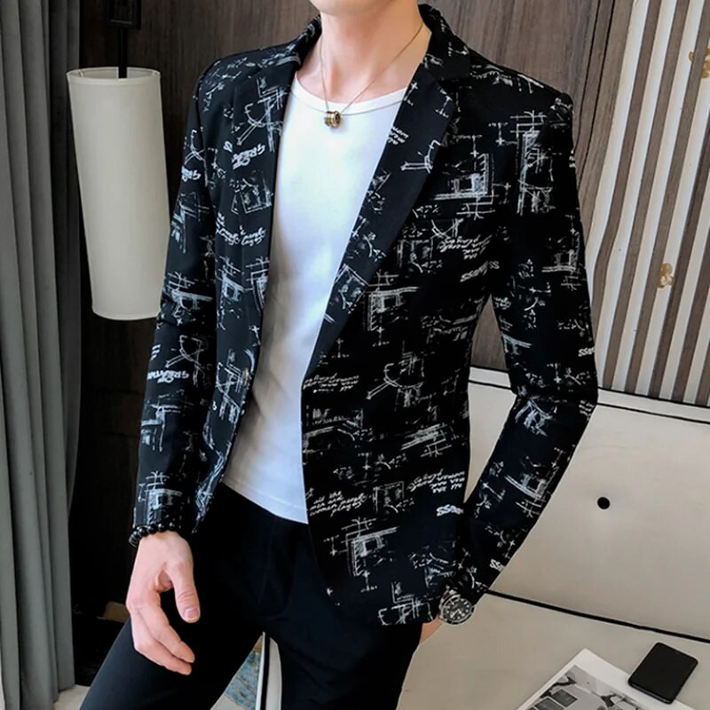 Ανδρικό Blazer Slim Fit Νέα Επαγγελματική Μόδα Επίσημα Ενδύματα Casual Trendy Streetwear Υψηλής ποιότητας Ανδρικά ρούχα με στάμπα μπουφάν