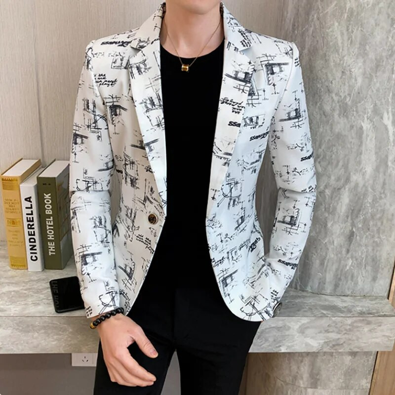 Ανδρικό Blazer Slim Fit Νέα Επαγγελματική Μόδα Επίσημα Ενδύματα Casual Trendy Streetwear Υψηλής ποιότητας Ανδρικά ρούχα με στάμπα μπουφάν