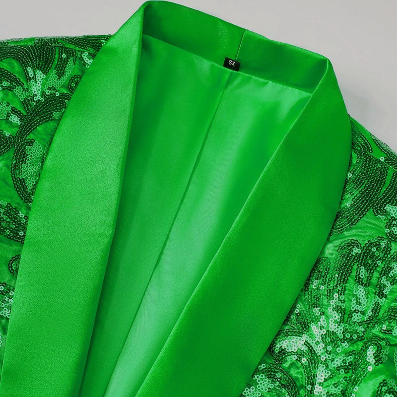 Υψηλής ποιότητας Μπλέιζερ Ανδρικές παγιέτες ευρωπαϊκού και αμερικανικού στιλ Νυχτερινό κέντρο πάρτι Παρουσιαστής Emcee Best Man Slim Suit κοστούμια μπουφάν