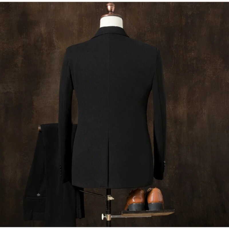 Ανδρικό σταντ γιακά σε κινέζικο στυλ Κεντητό κοστούμι Dragon Totem Σετ κοστούμι 3 τεμαχίων σακάκι παντελόνι παντελόνι Ανδρικό παλτό