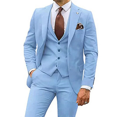 2023. aasta mood, uued meeste vabaaja butiik, õhuke ühevärviline äripulm, parim mees, ülikond, bleiserid jakk mantel püksid, vest, 3 tk.