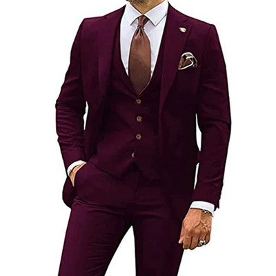 2023. aasta mood, uued meeste vabaaja butiik, õhuke ühevärviline äripulm, parim mees, ülikond, bleiserid jakk mantel püksid, vest, 3 tk.
