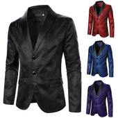 Ανδρικό κοστούμι Παλτό Paisley Μοτίβο Φωτεινό Ζακάρ Ύφασμα Αντίθεση Χρώμα γιακά Πάρτι Πολυτελές σχέδιο Causal Fashion Slim Fit Men Blaze