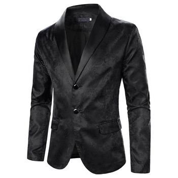 Ανδρικό κοστούμι Παλτό Paisley Μοτίβο Φωτεινό Ζακάρ Ύφασμα Αντίθεση Χρώμα γιακά Πάρτι Πολυτελές σχέδιο Causal Fashion Slim Fit Men Blaze